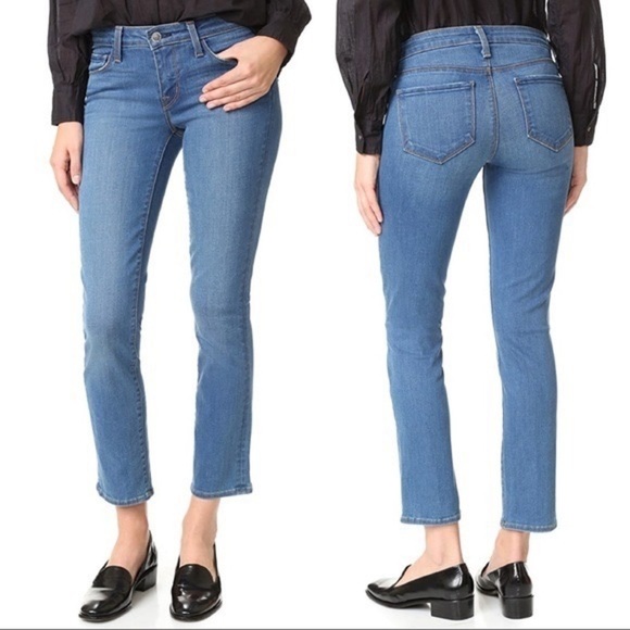 L’AGENCE Coco Mid Rise Slim Straight Jeans in Authentique Wash - Picture 1 of 11